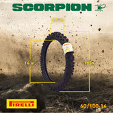 Pirelli Scorpion 60/100-14 29M MX32 Mid Soft Front Motocross Dirt Bike Tire with Keychain